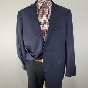 Pronto Uomo Platinum Men's Sport Coat Blazer Two Button Navy Wool Blend 50R